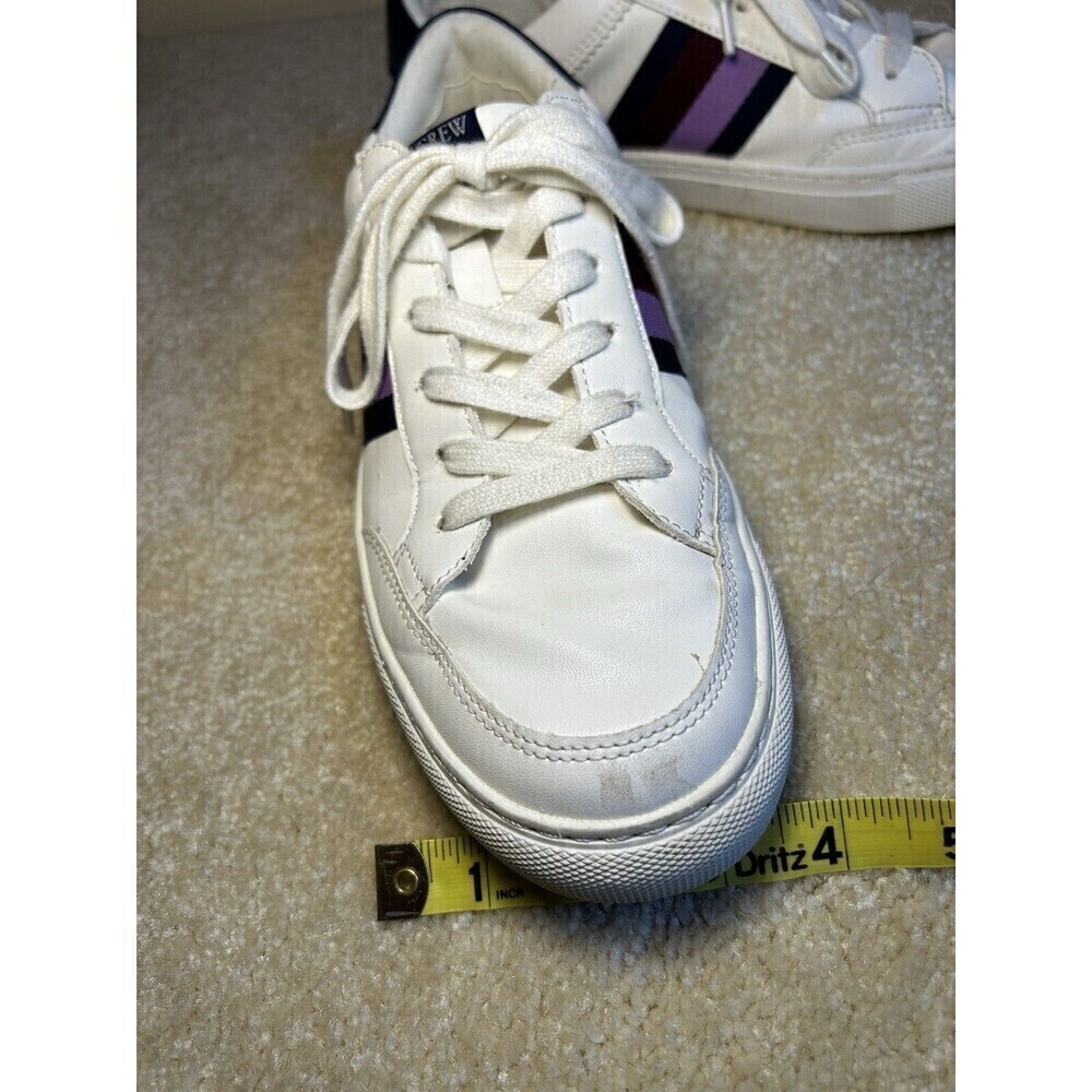 J.CREW The Road Trip White with Purple Stripe Sneakers Size 9.5 Style: BJ397 - Picture 10 of 10